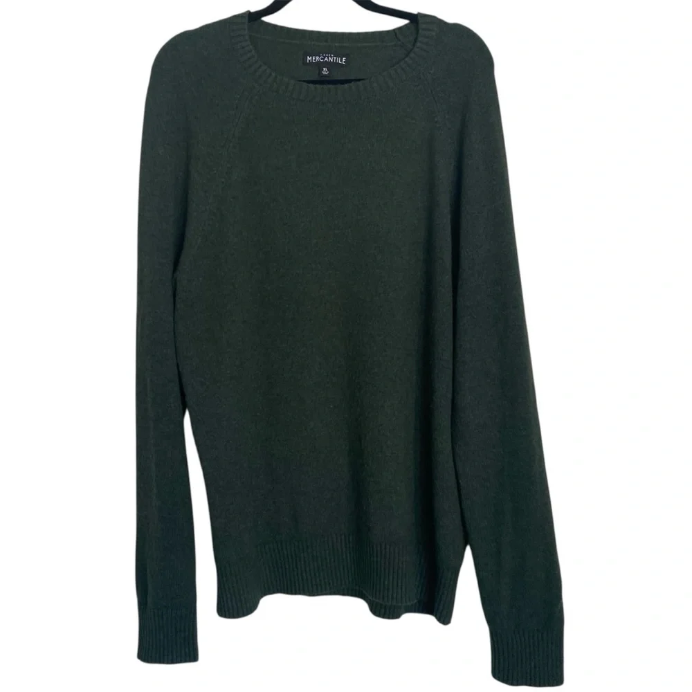 J.Crew Mercantile Men’s XL Lambswool Blend Crewneck Sweater Dark Green